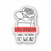 女おもしろいの子の問題衣服 シール (正面)