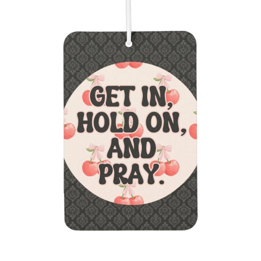 女おもしろいの子の慎重なドライバさくらんぼピンクカー カーエアーフレッシュナー (正面)