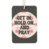 女おもしろいの子の慎重なドライバさくらんぼピンクカー カーエアーフレッシュナー (裏面)