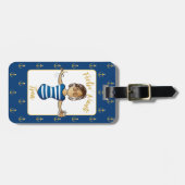 女おもしろいの子の旅のクルージングの漫画航海の ラゲッジタグ (正面横)