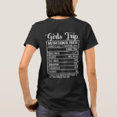 女おもしろいの子の旅行/甘い1栄養事実 Tシャツ (裏面)