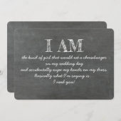 女おもしろいの子の花嫁の提案カード 招待状 (正面/裏面)