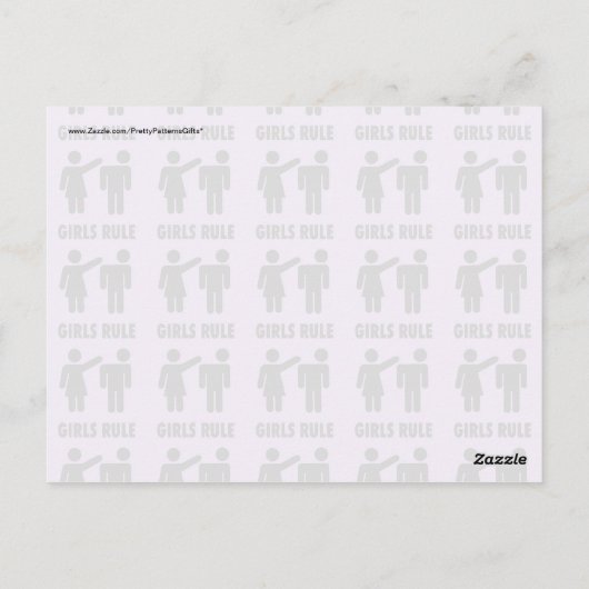 女おもしろいの子は紫の女の子パワーフェミニストギフト ポストカード (裏面)