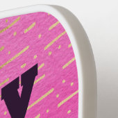 女おもしろいの子よ遊りピンク ピックルボールラケット (左詳細)