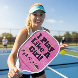 女おもしろいの子よ遊りピンク ピックルボールラケット