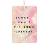 女おもしろいの子引用文パールピンクの車 カーエアーフレッシュナー (裏面)