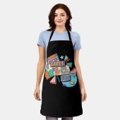 女おもしろいの子80のジャスト・ワンおもしろいノスタルジア198 エプロン (着用した状態)