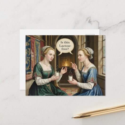 女おもしろいの頼乳糖は無い？ ポストカード (正面/裏面インサイチュ)