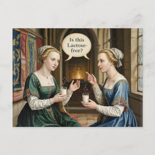 女おもしろいの頼乳糖は無い？ ポストカード (正面)