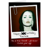 女おもしろいパーソナライズされた年齢実在誕生日カード (正面)