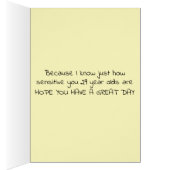 女おもしろいパーソナライズされた年齢実在誕生日カード (内側 (右))