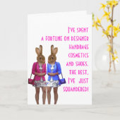 女おもしろいユーモアのある女子ユーモアショッピング引用文カード カード (黄色い花)