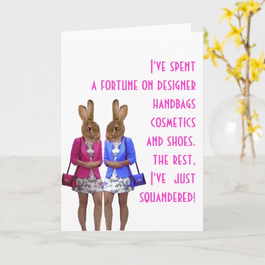 女おもしろいユーモアのある女子ユーモアショッピング引用文カード カード (黄色い花)