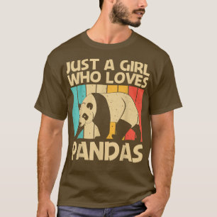 女おもしろい子のためのパンダデザインパンダベアアニメーション Tシャツ