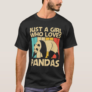 女おもしろい子のためのパンダデザインパンダベアアニメーション Tシャツ