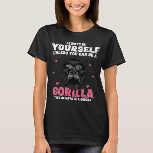 女おもしろい子へのギフト10代のかわいいゴリラG Tシャツ (正面)
