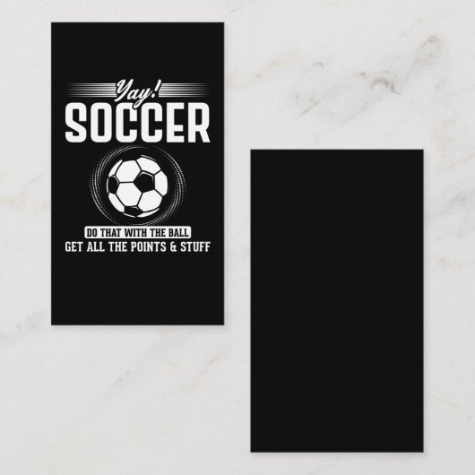 女おもしろい子サッカーおもしろい 名刺 (正面/裏面)