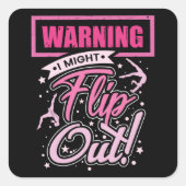 女おもしろい子体操選手の体操シャツ スクエアシール (正面)