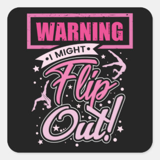 女おもしろい子体操選手の体操シャツ スクエアシール