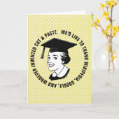 女おもしろい子卒業生恩カスタム カード (黄色い花)