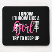 女おもしろい子女性用ディスクゴルフデザインLo マウスパッド (正面)