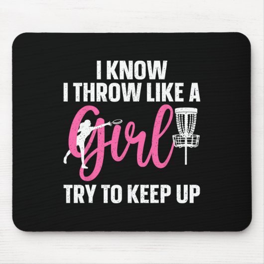 女おもしろい子女性用ディスクゴルフデザインLo マウスパッド (正面)