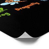 女おもしろい子政治ユーモアのカエルDragonfly ポスター (角)