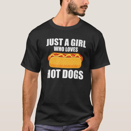 女おもしろい子用ホットドッグKetchup Mustard Saus Tシャツ (正面)