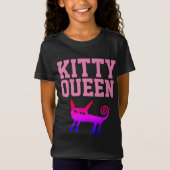 女おもしろい子用Tシャツ子猫QUEEN Tシャツ (正面)