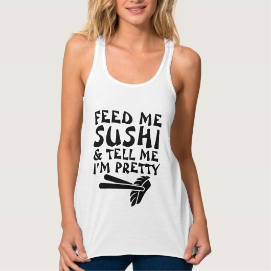 女おもしろい子用Tシャ食べ物を与えツ タンクトップ (正面)