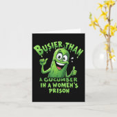 女おもしろい忙しの監獄のキュウリよりも カード (黄色い花)