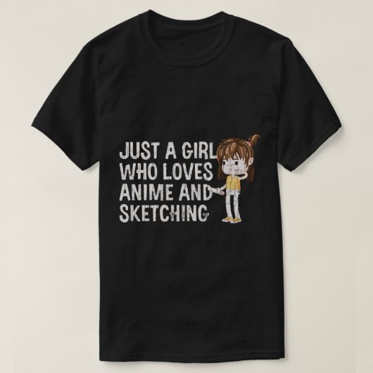 女おもしろい性と女性のためのアニメ写生デザイン Tシャツ (デザイン正面)