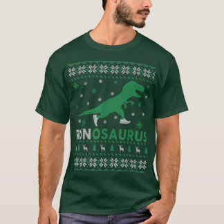 女おもしろい性のための恐竜の醜いクリスマスセーター Tシャツ