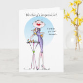 女おもしろい性のユーモアカード – 不可能なことはない! カード (黄色い花)