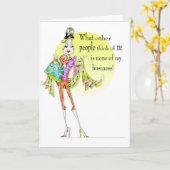 女おもしろい性のユーモア誕生日カード! カード (黄色い花)