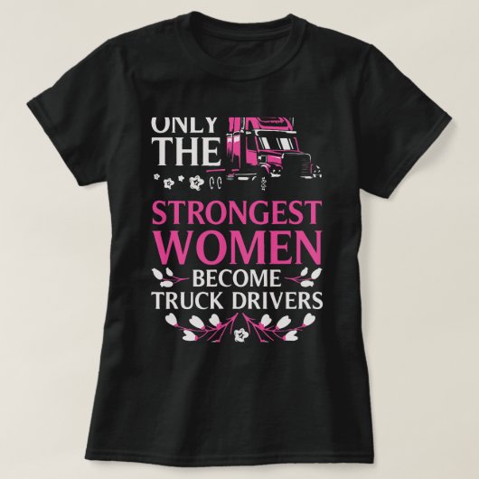 女おもしろい性の女の子のためのトラックの運転手トラックのキャブ女性 Tシャツ (デザイン正面)