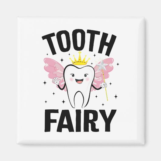 女おもしろい性の子供のための歯の妖精ハロウィーンの衣装 マグネット (正面)