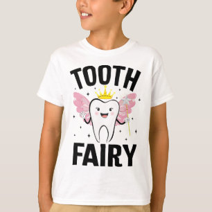 女おもしろい性の子供のための歯の妖精ハロウィーンの衣装 Tシャツ