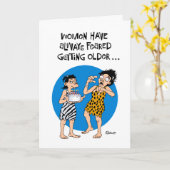 女おもしろい性の安心誕生日カード カード (黄色い花)