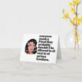 女おもしろい性の誕生日カード カード (黄色い花)