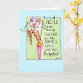 女おもしろい性グリーティングカード カード (黄色い花)