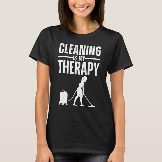 女おもしろい性ハウスキーの掃除ハウスキーアート Tシャツ (正面)