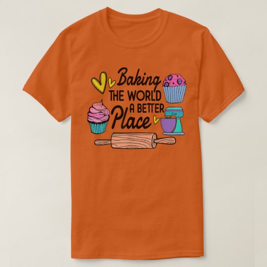 女おもしろい性ベーキングベイカーホビーフードケーキcu tシャツ (デザイン正面)