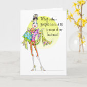 女おもしろい性ユーモア誕生日カード カード (黄色い花)