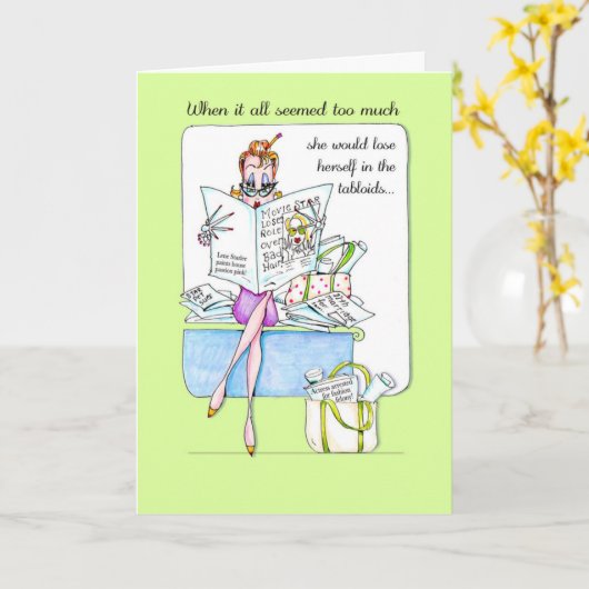 女おもしろい性ユーモア誕生日カード – タブロイドのユーモア！ カード (黄色い花)