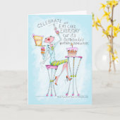 女おもしろい性ユーモア誕生日グリーティングカード カード (黄色い花)