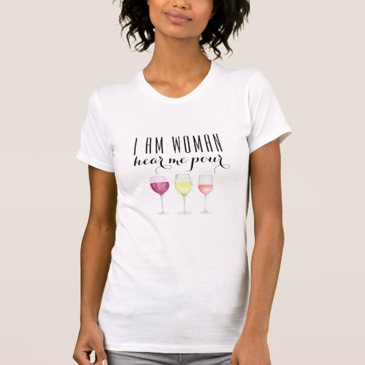 女おもしろい性ワイン引用文ファッション Tシャツ (正面)