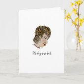 女おもしろい性昼寝 カード (黄色い花)