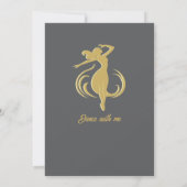 女おもしろい性金ゴールド中生まだ暑い50誕生日 招待状 (裏面)