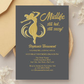 女おもしろい性金ゴールド中生まだ暑い50誕生日 招待状